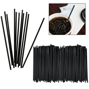Cocktail Straw / Stirrer Unwrapped 5.25" Black