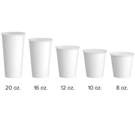 Tall White Poly Paper Hot Cup