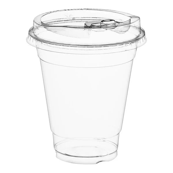 Clear PET Plastic Cold Cup With Strawless Sip Lid 1000 ct