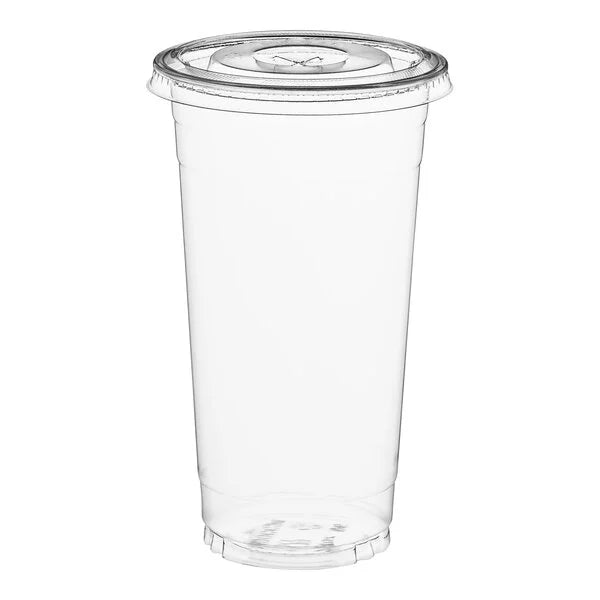 Clear PET Plastic Cold Cup With Flat Lid 100 ct