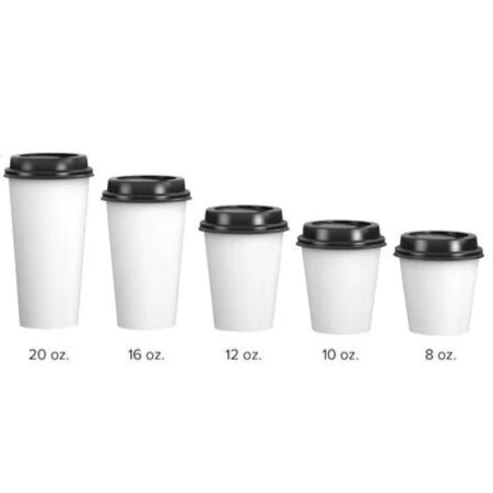 White Poly Paper Hot Cup and Lid