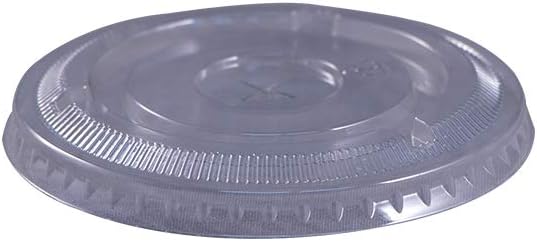 Flat Straw Slot Lid Fits 9 oz Squat & 12oz Tall PET Cup EPETFL12T