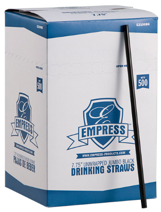 Jumbo Straw Unwrapped 7.75" Black