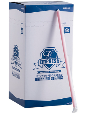 Straw Paper Wrapped 10.25" Red Boxed