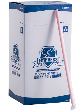 Straw Paper Wrapped 10.25" Red Boxed