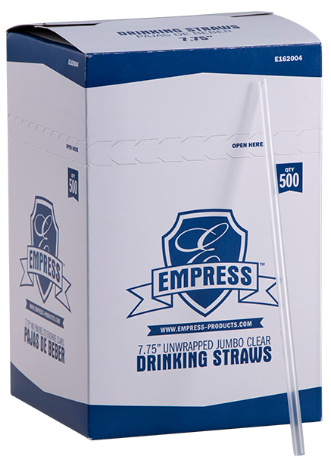Jumbo Straw Unwrapped 7.75" Clear