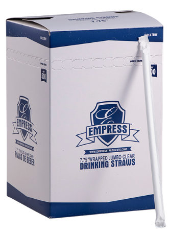 Jumbo Straw Paper Wrapped 7.75" Clear